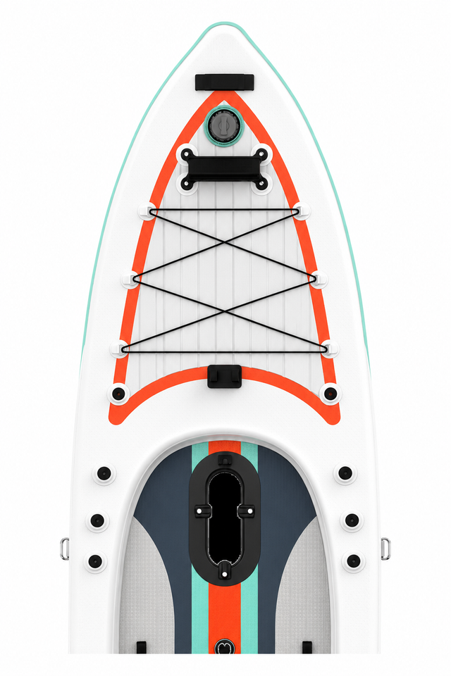 Premium Inflatable Fishing Hybrid Paddleboard System with Pedal Drive Compatibility