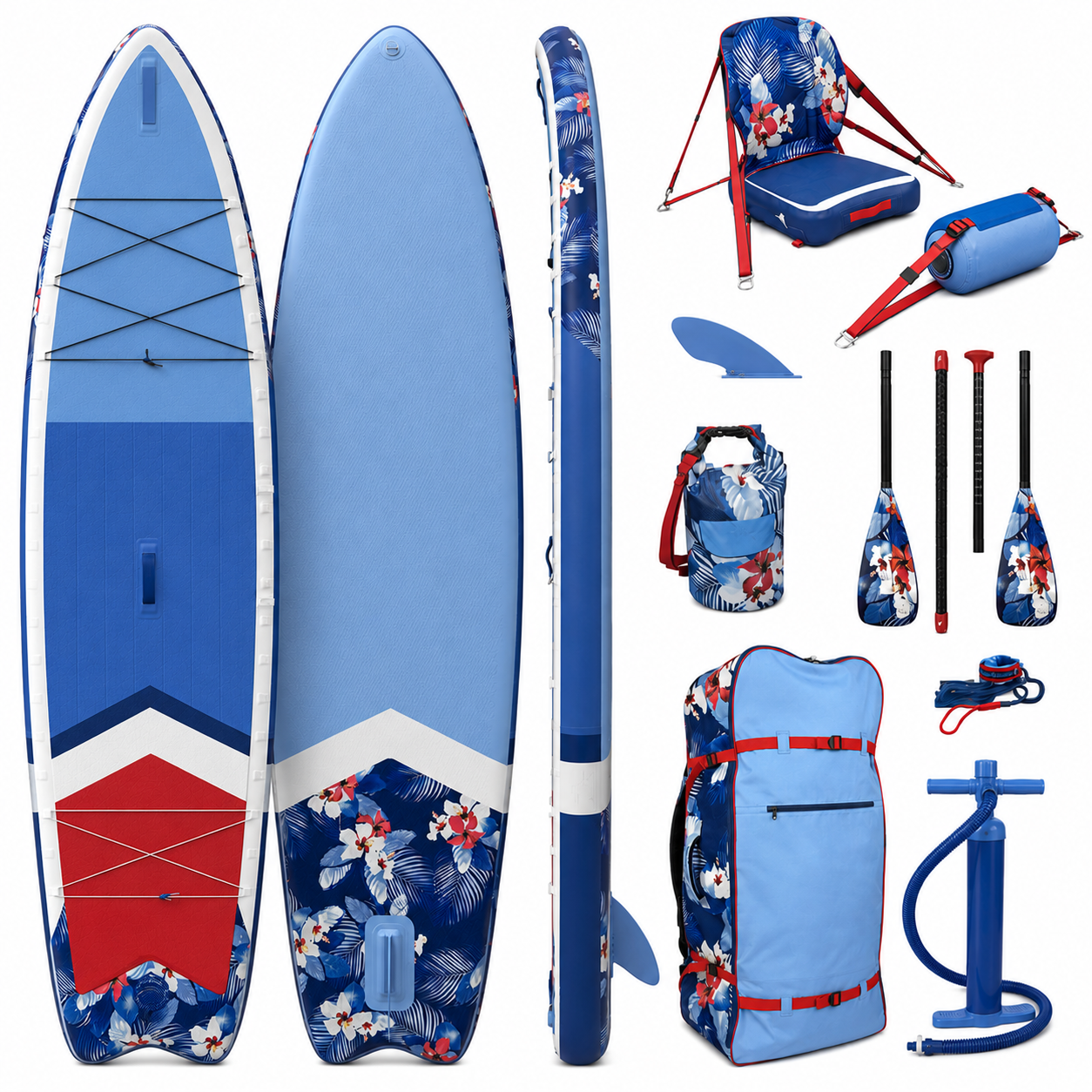 Island Vibe Inflatable Hybrid Kayak & Paddleboard System with Welded Seams