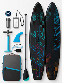 Teal Topographic Ultra-Light Touring Inflatable Paddleboard – Carbon Paddle Performance Edition