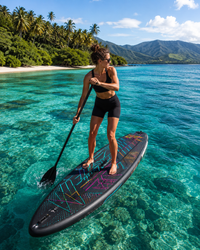 Teal Topographic Ultra-Light Touring Inflatable Paddleboard – Carbon Paddle Performance Edition