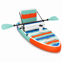 Premium Kids 8' Hybrid Inflatable Paddleboard & Kayak Bundle – 2-in-1 Tropical Floral Edition with Detachable Aero-Seat