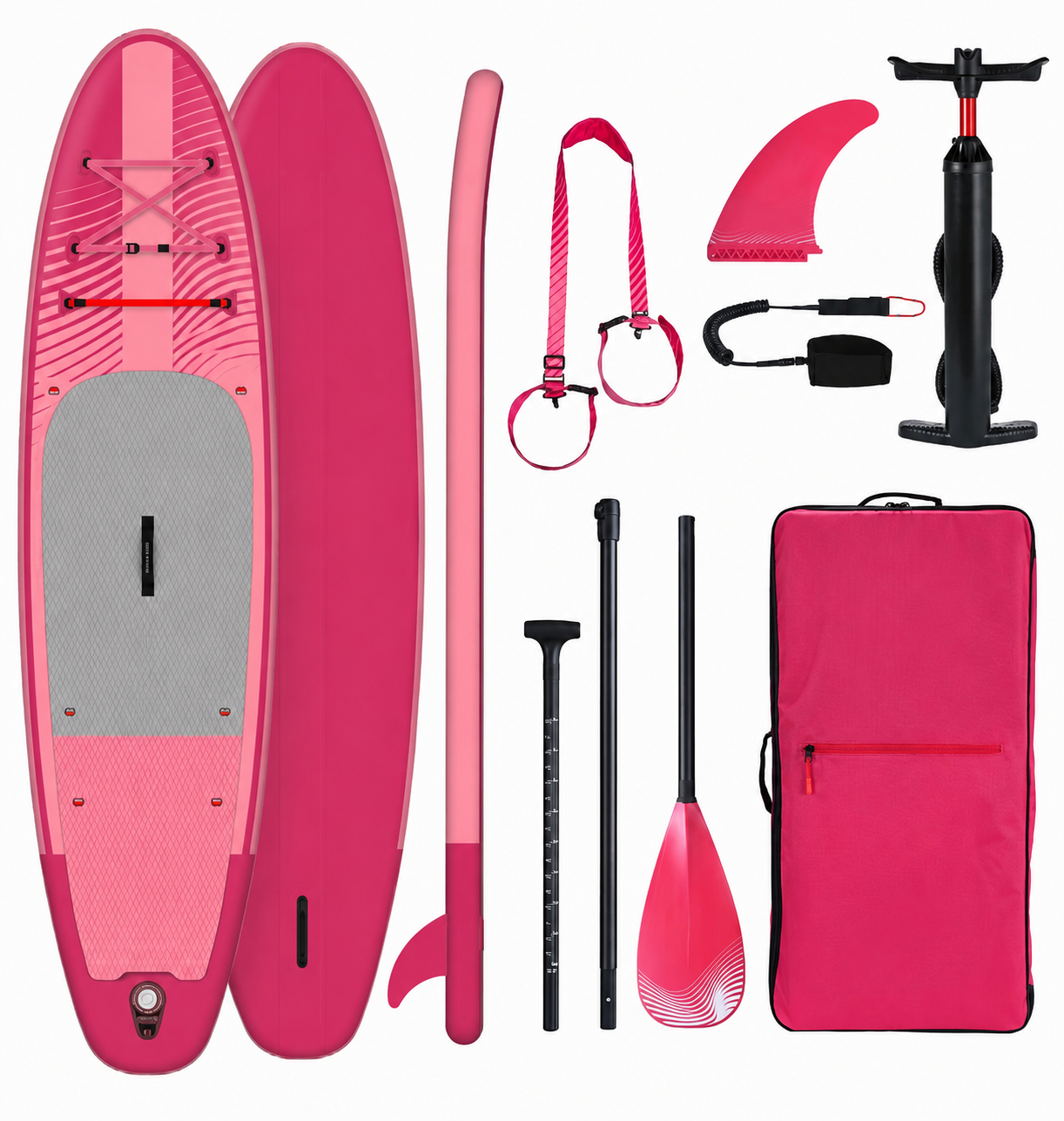 Premium Raspberry 10'2" Inflatable Paddleboard – Lightweight Dual-Stringer Edition with Full Pink Accessory Suite
