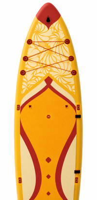 Premium Golden Orange 11'6" Hybrid Inflatable Paddleboard & Kayak – Ultra-Wide Family Cruiser with 5-Fin Tracking System