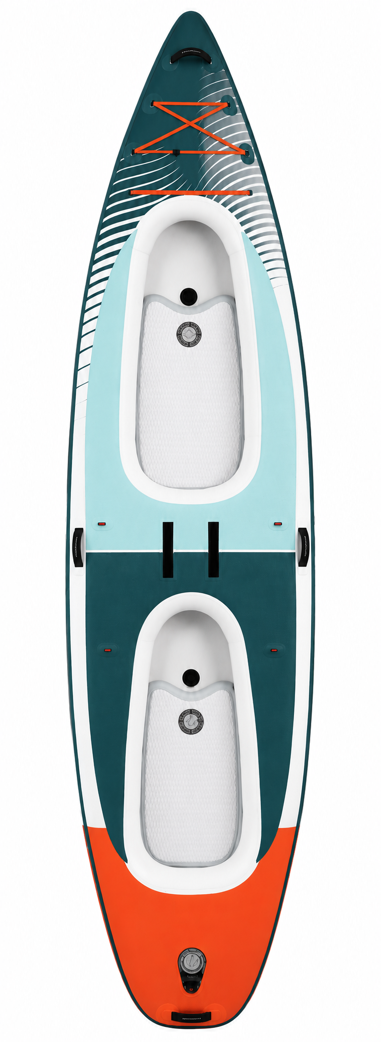 Premium 13'2" Tandem Inflatable SUP & Kayak Hybrid – Deep Cockpit 2-Passenger Expedition Cruiser with Removable Drop-Stitch Deck Floor
