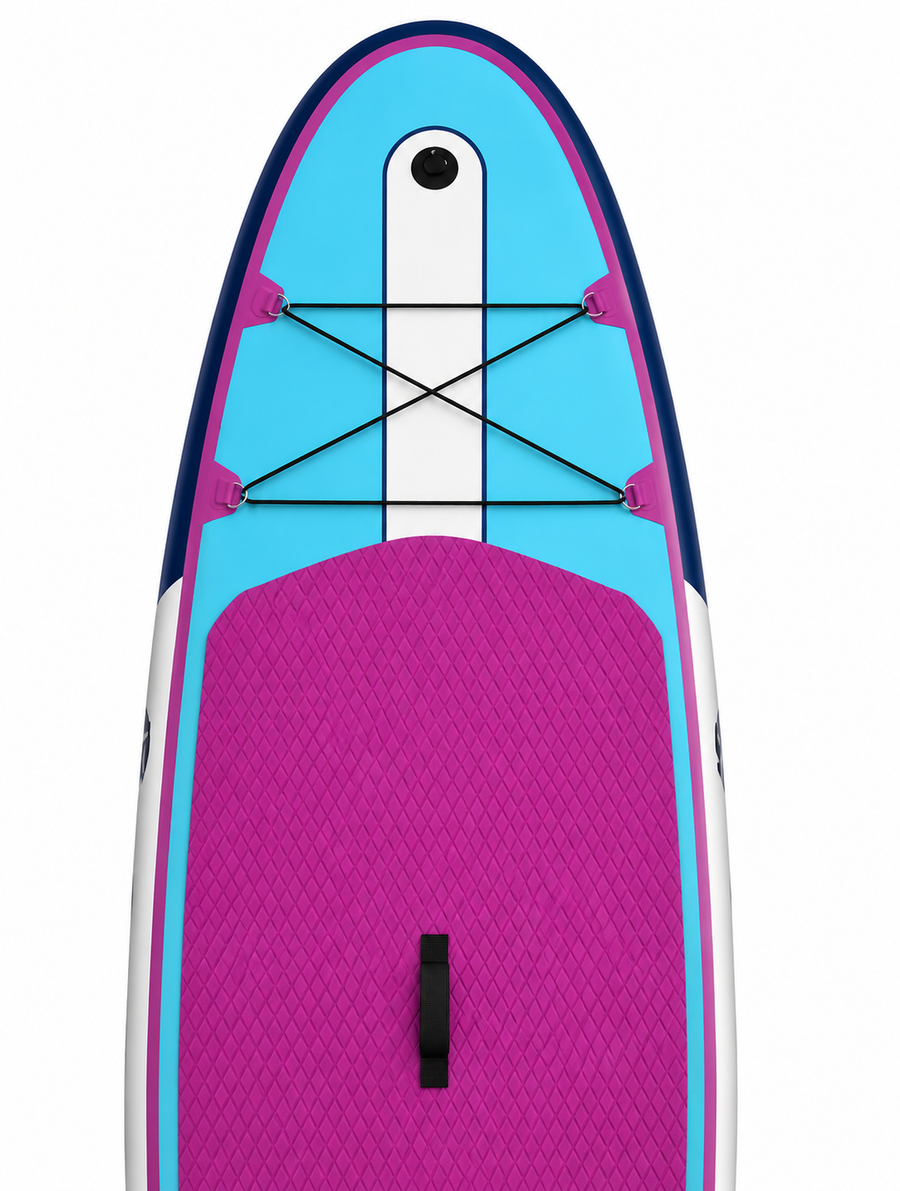 Premium 10'8" Vibrant All-Round Inflatable SUP – 84cm Extra-Wide Yoga & Cruise Board with Action Camera Mount, 3 Slide-In Fins & Family Swim Pack
